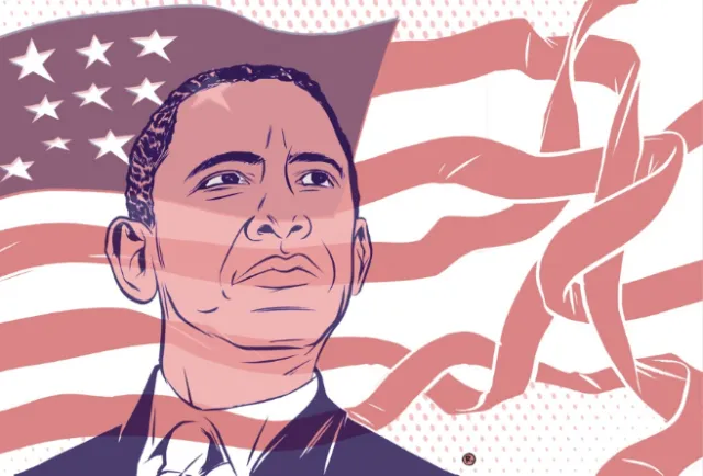 Man with american flag