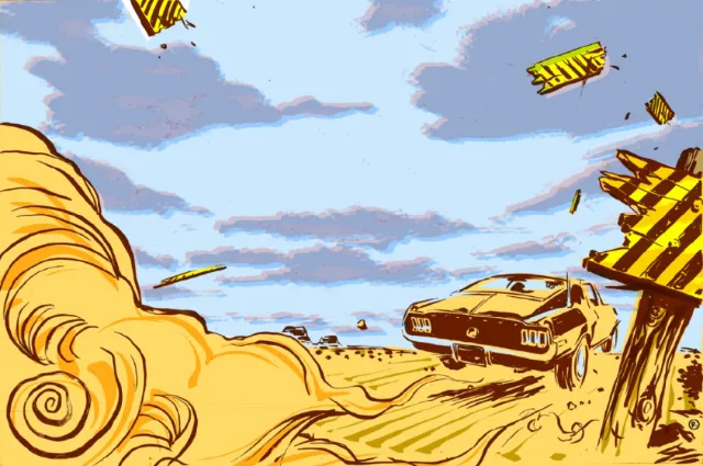 Speed car driving illustration by Thilo Rothacker