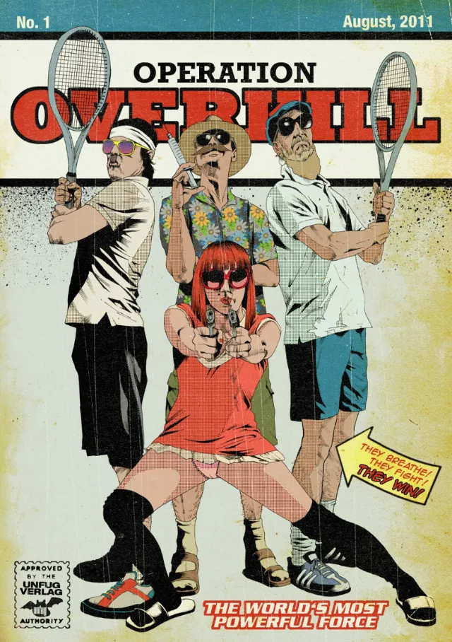 Operation Overkill comic cover shows four armed characters ready for action by POW!!!