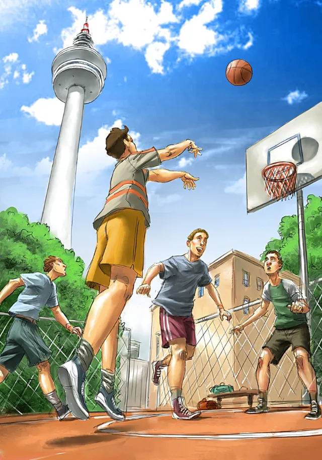 People playing basket ball
