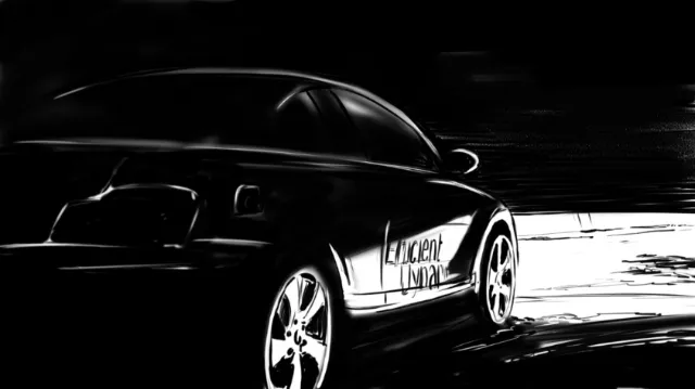 Thomas Andrae- Animation illustration, Black car moving, pitch dark around
