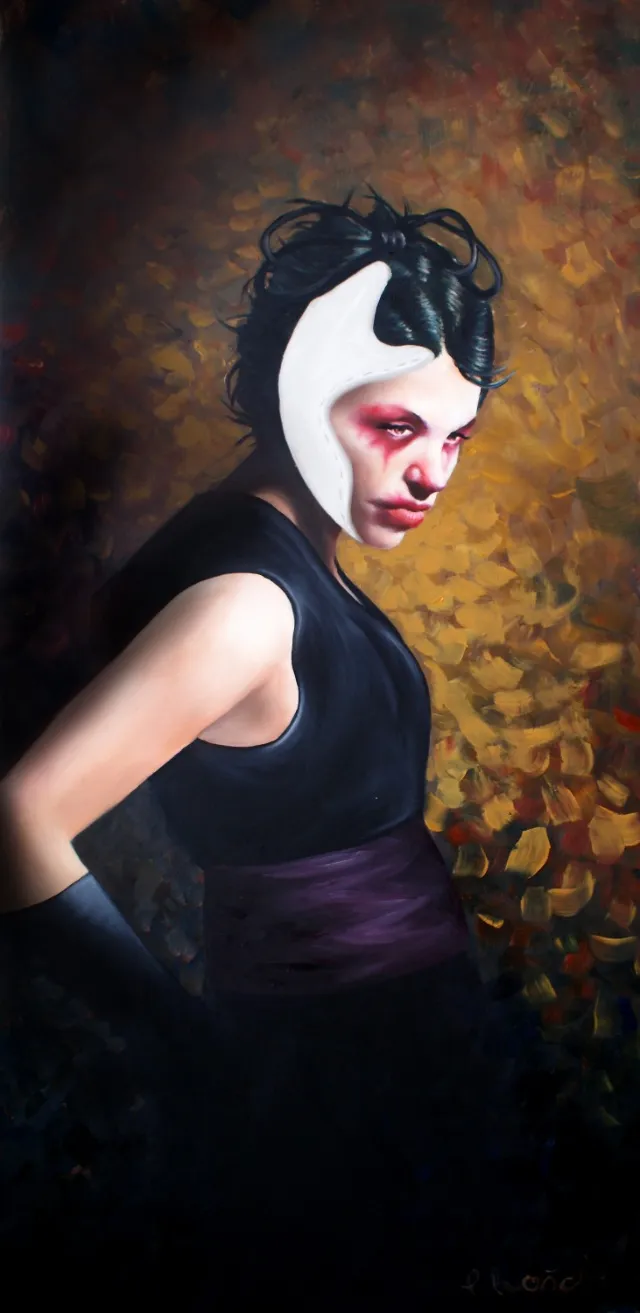 model with scary makeup
