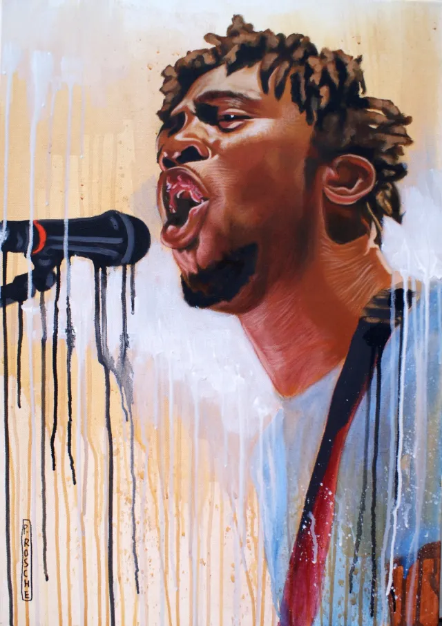 Male singer portrait illustration