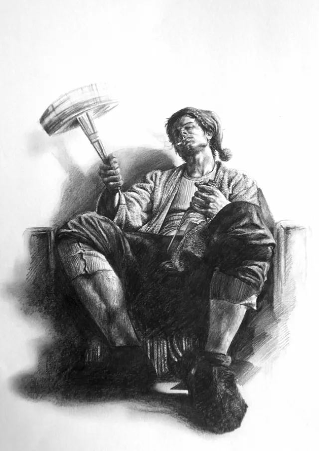 People man holding torch