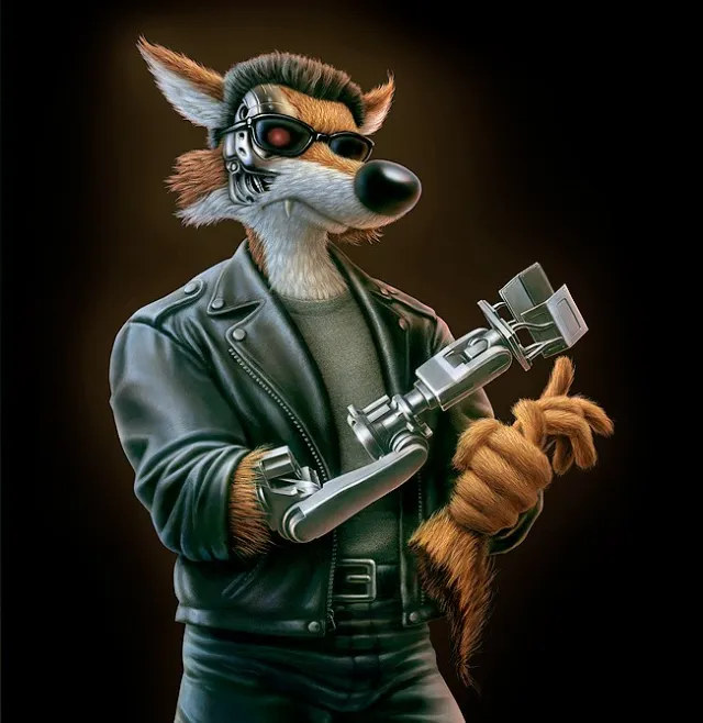 cartoon&humour wolf terminator
