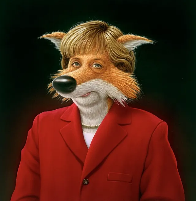 Cartoon&humour wolf face