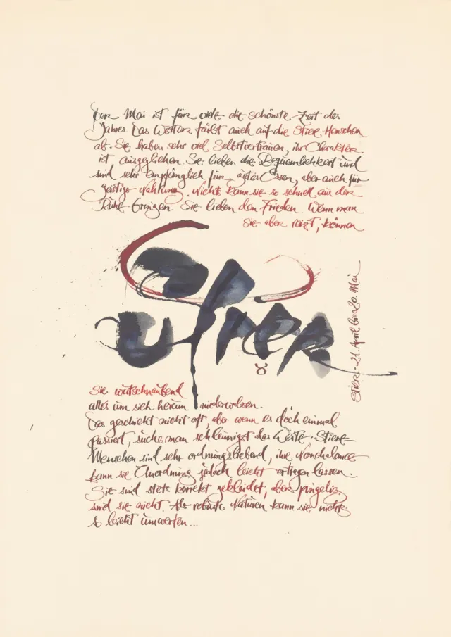 Loose lettering on full paper
