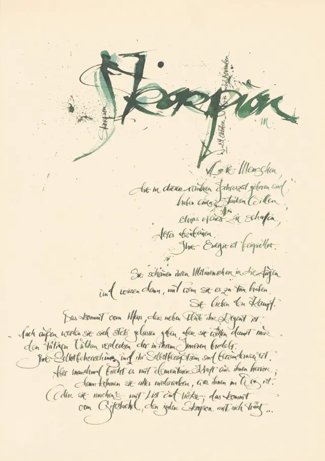 Loose lettering Skorpion

