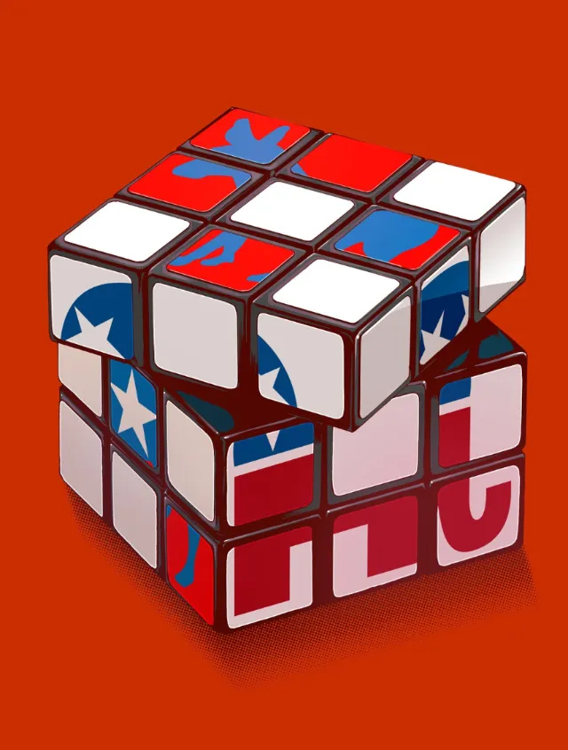 Rubik's Cube showing Texas flag design by artist POW!!!