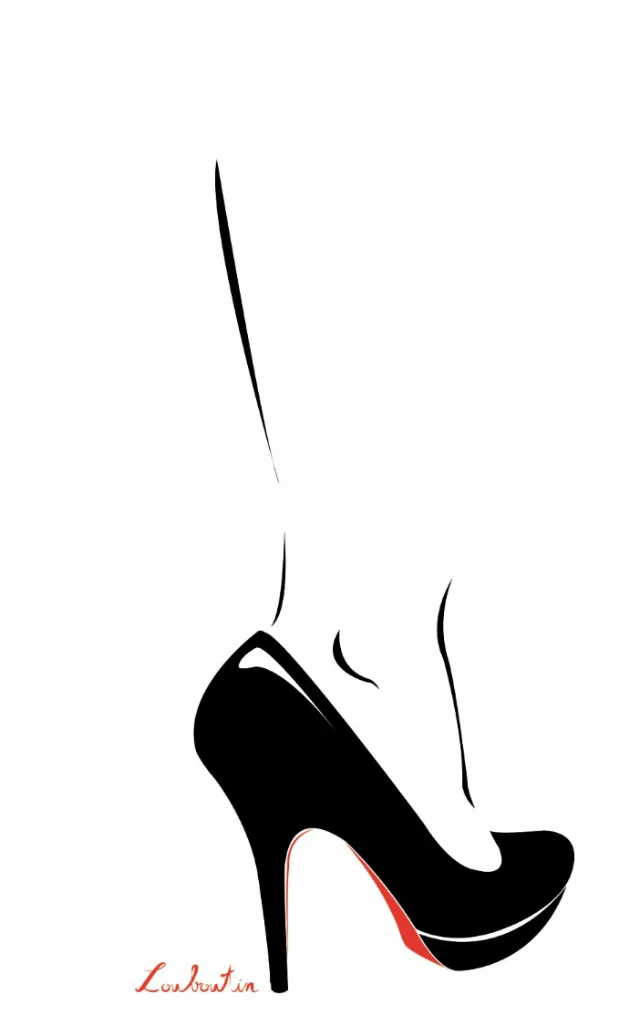 Fashion Line art of women High Heels