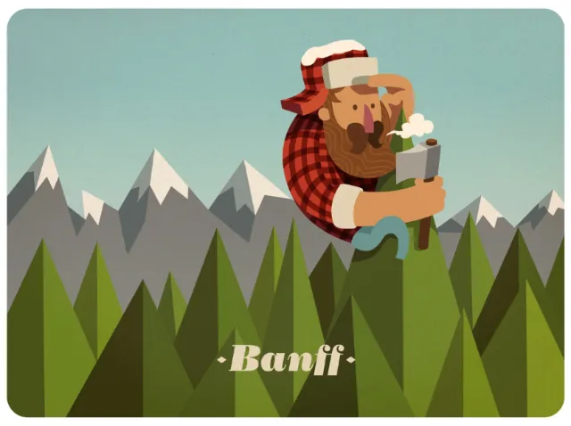 People man with axe in forest
