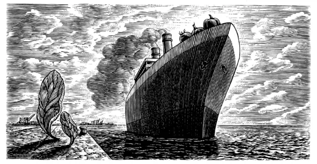 Black & White Sailing ship