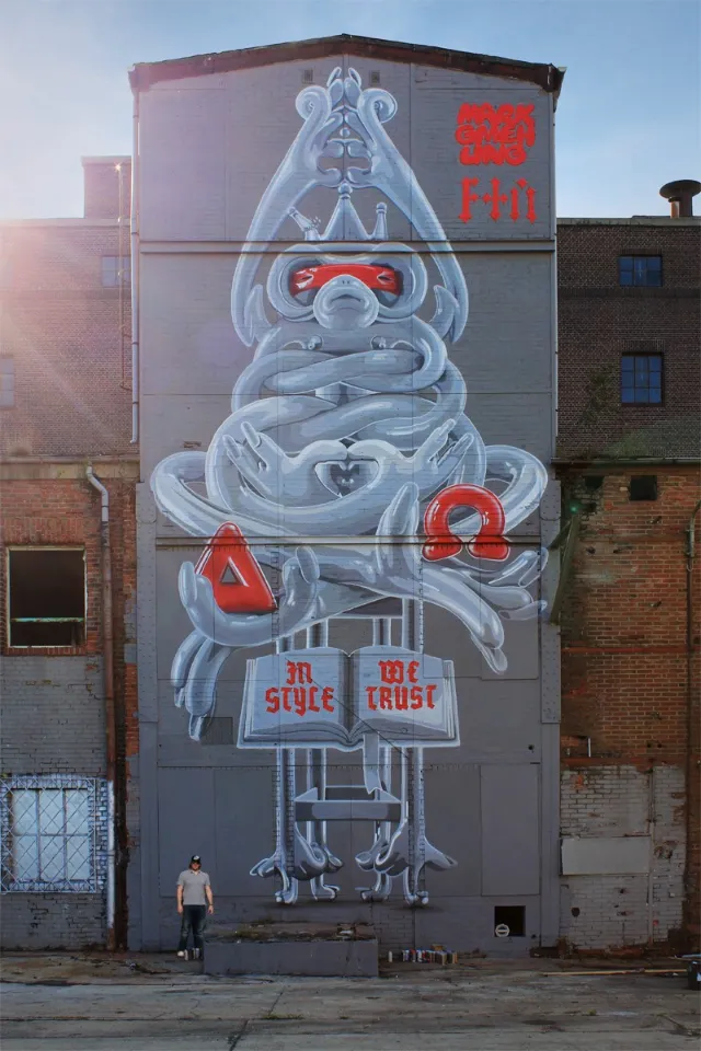 Cartoon character street art