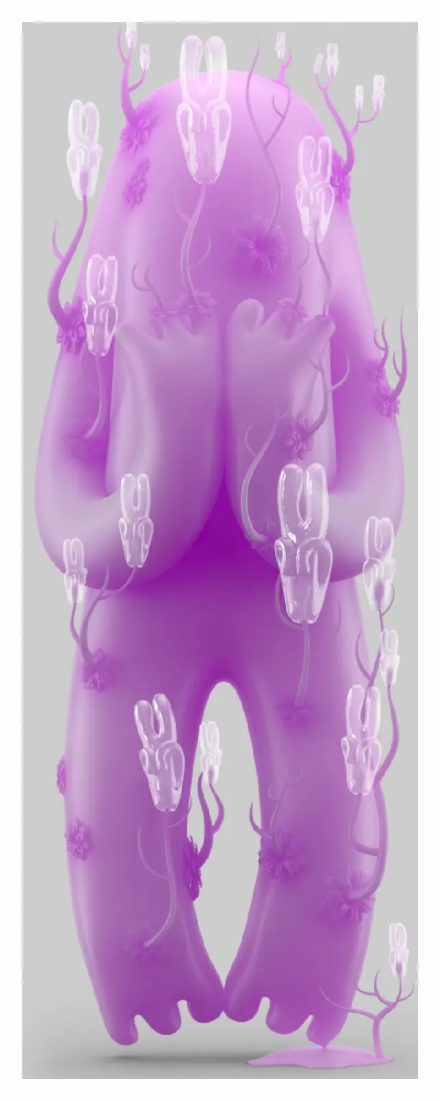 3d strange pink character