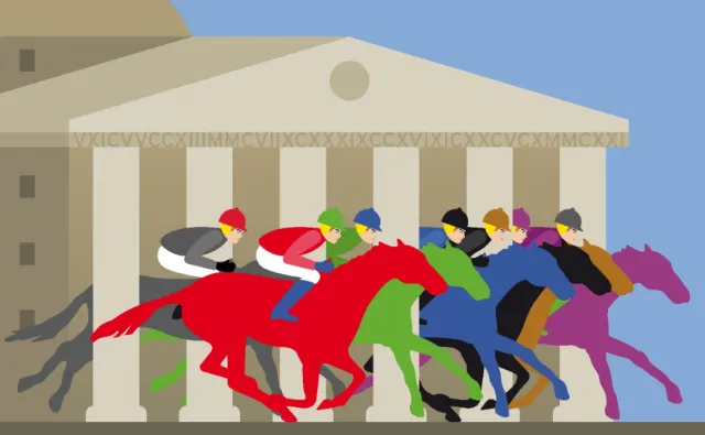 Horse race illustration