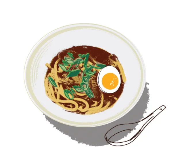Ramen noodles food illustration