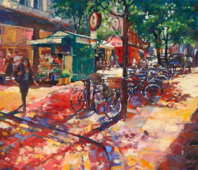 Watercolor illustration of street