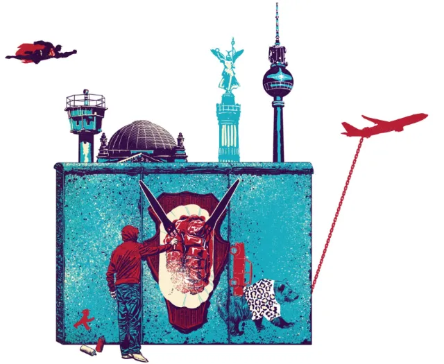 Berlin landmarks and wall art illustration by POW!!!