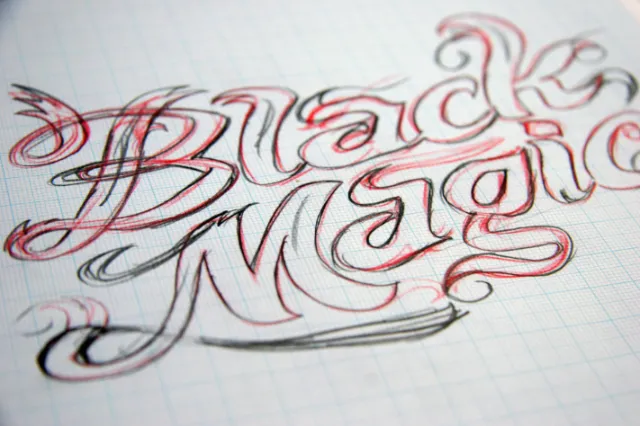 Black magio lettering illustration