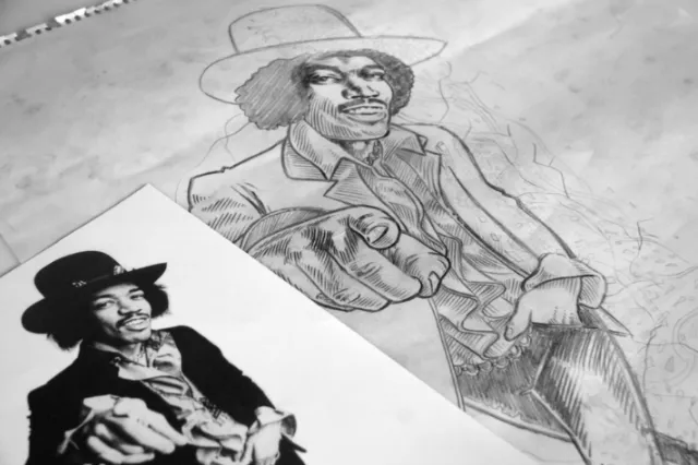 Live sketch art of man