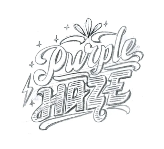 Pencil drawing of purple haze