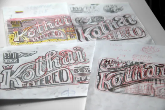 Lettering art of kothai in stereo