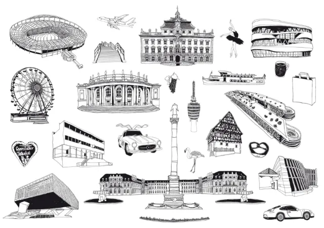 Graphic line building architecture