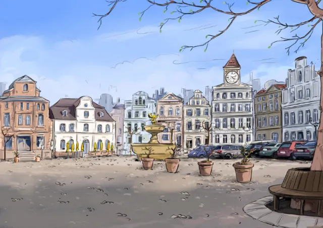 buildings with blue sky in the background