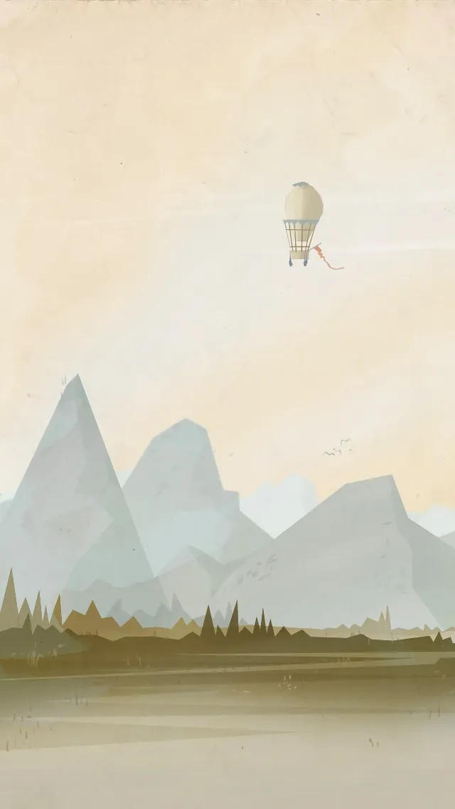 Air ballon in mountains