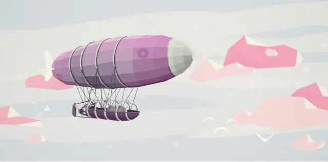 3d graphic illustration of air ship