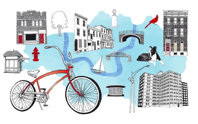 Architecture maps cycle and buildings