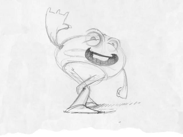 cartoon & humour alien line drawing