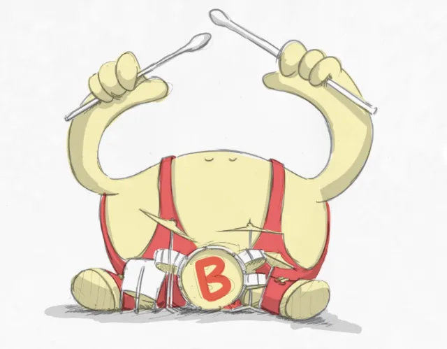 3d character with drumming