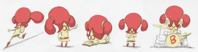 Character design of girl moods