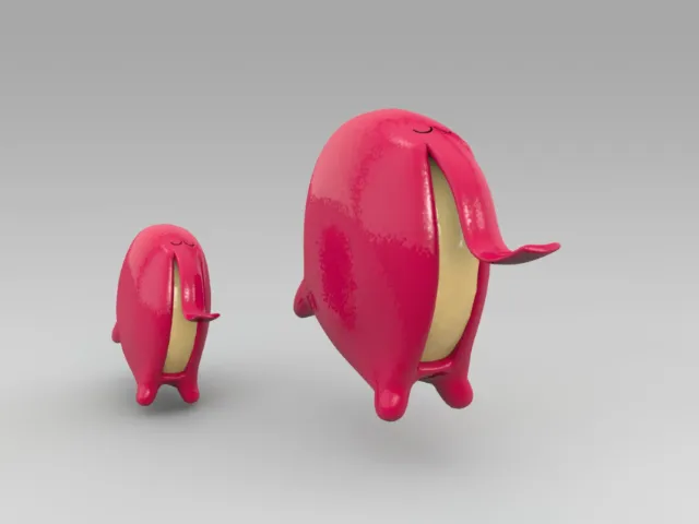 3d funny red characters