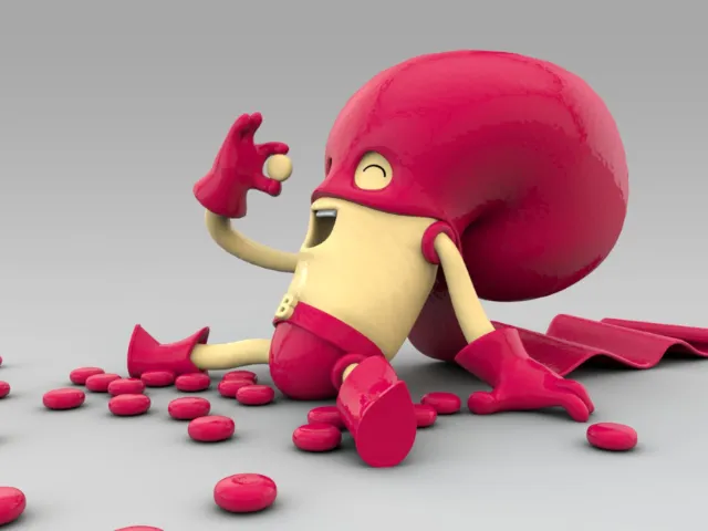 3d alien eating