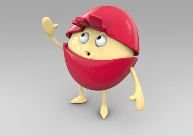 3d red character