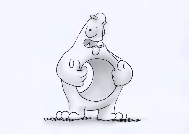 cartoon & humour alien with big hole