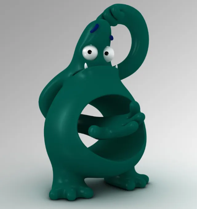 3d green character