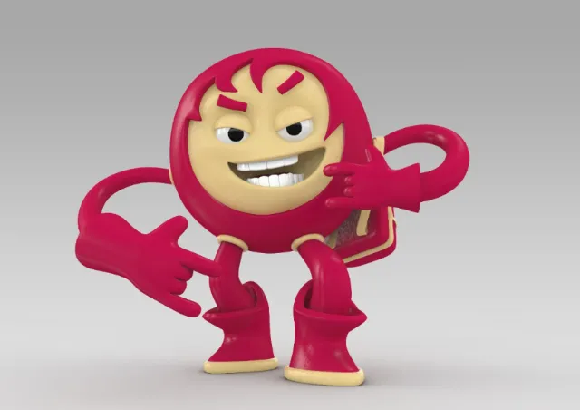 3d funny red guy