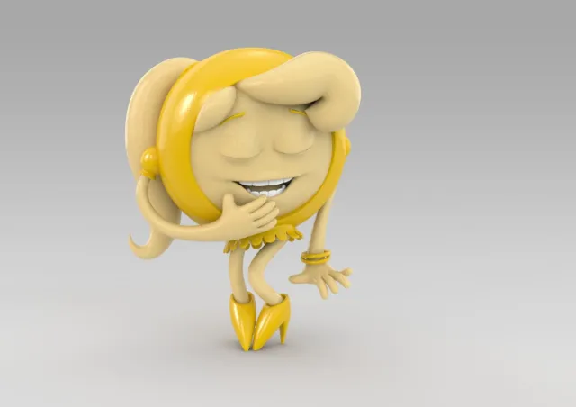 3d yellow character