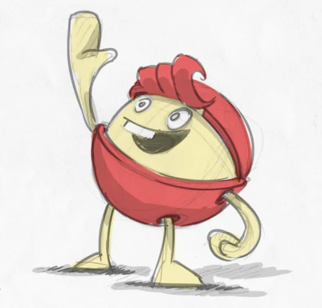 cartoon & humour character looking up