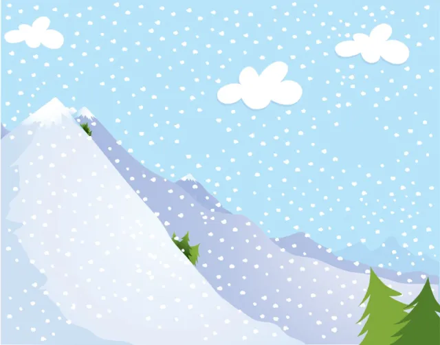 Digital Illustration of snowy mountain