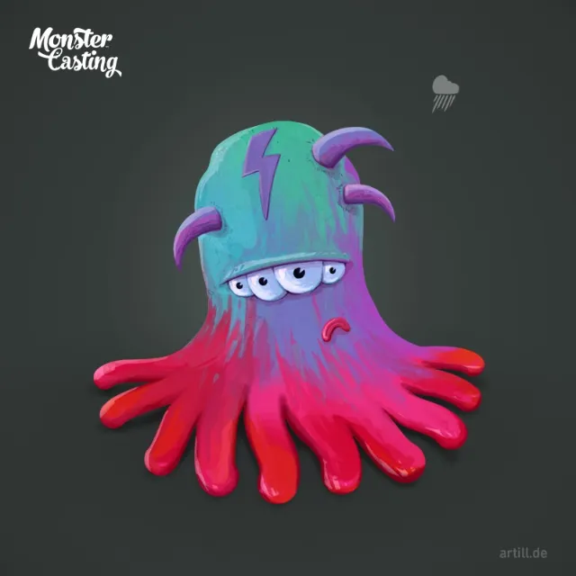 Alien with horns illustration