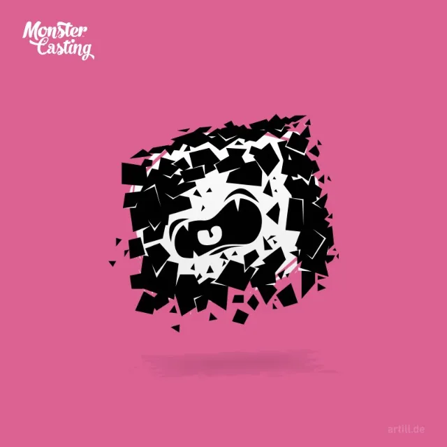 cartoon of broken monster