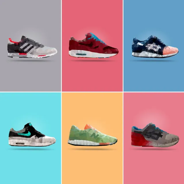 Fashion illustration of shoes for Nike