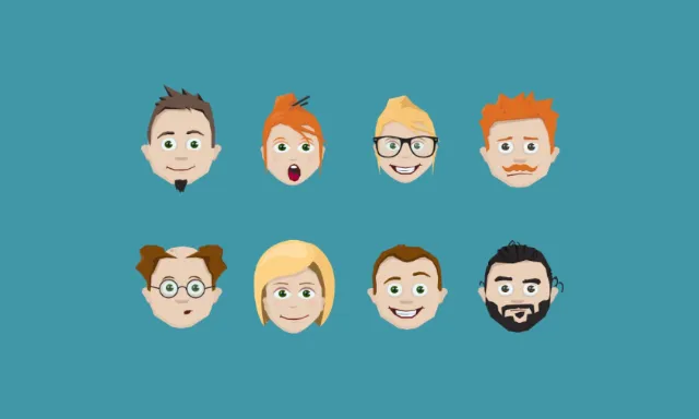 Graphic face illustrations