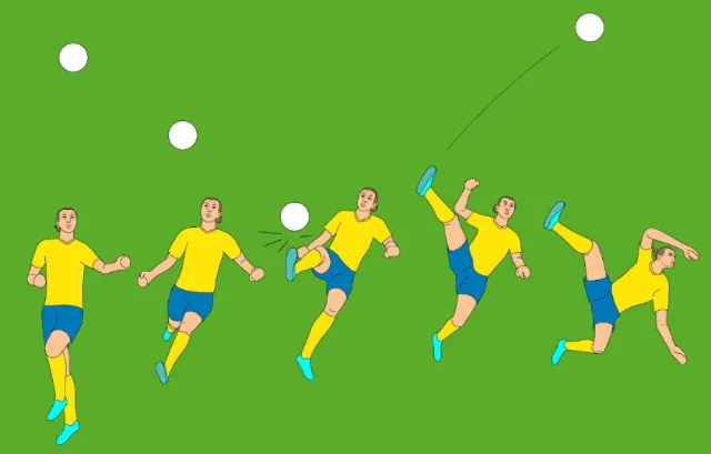 Soccer player sequence kicking a ball by Klaus Meinhardt