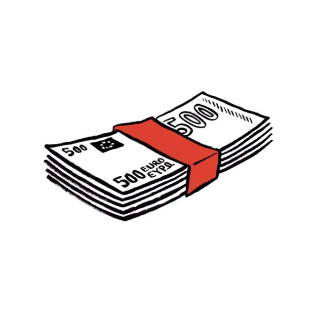 Black and white money bundle