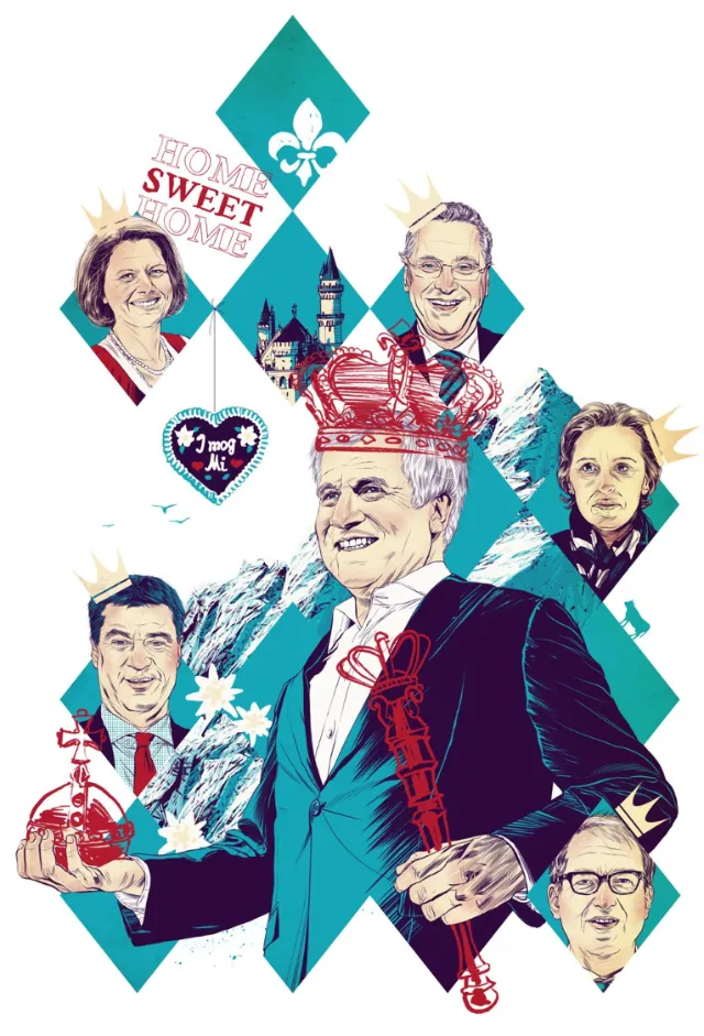 Illustration of Montreal mayors and city symbols by POW!!!